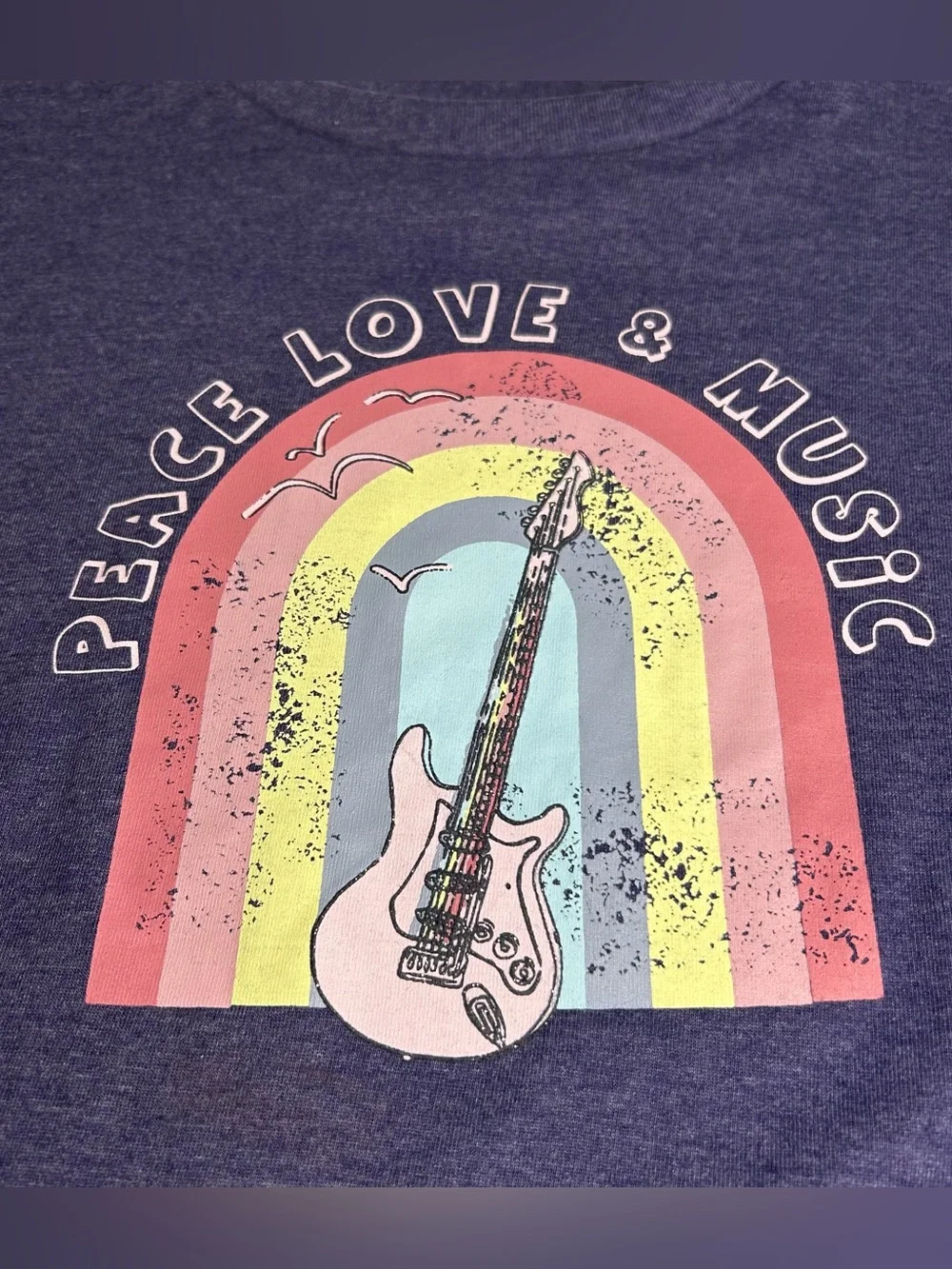 Jessica Simpson Girl’s Long Sleeve Graphic T-Shirt Size XL (12) Peace Love Music
